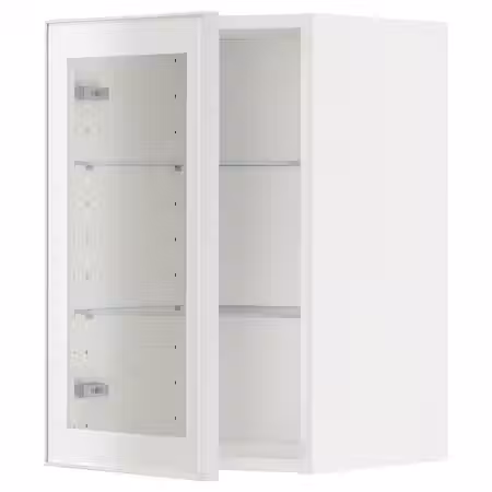 METOD Навесной шкаф/полки/стеклян дверца - белый/Hejsta белое прозрачное стекло 40x60 см