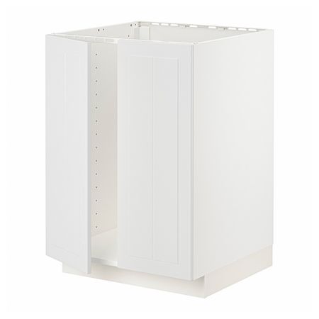 Напольный шкаф для мойки+2 двери, белый/Стенсунд белый 60x60 см IKEA METOD МЕТОД 694.096.66