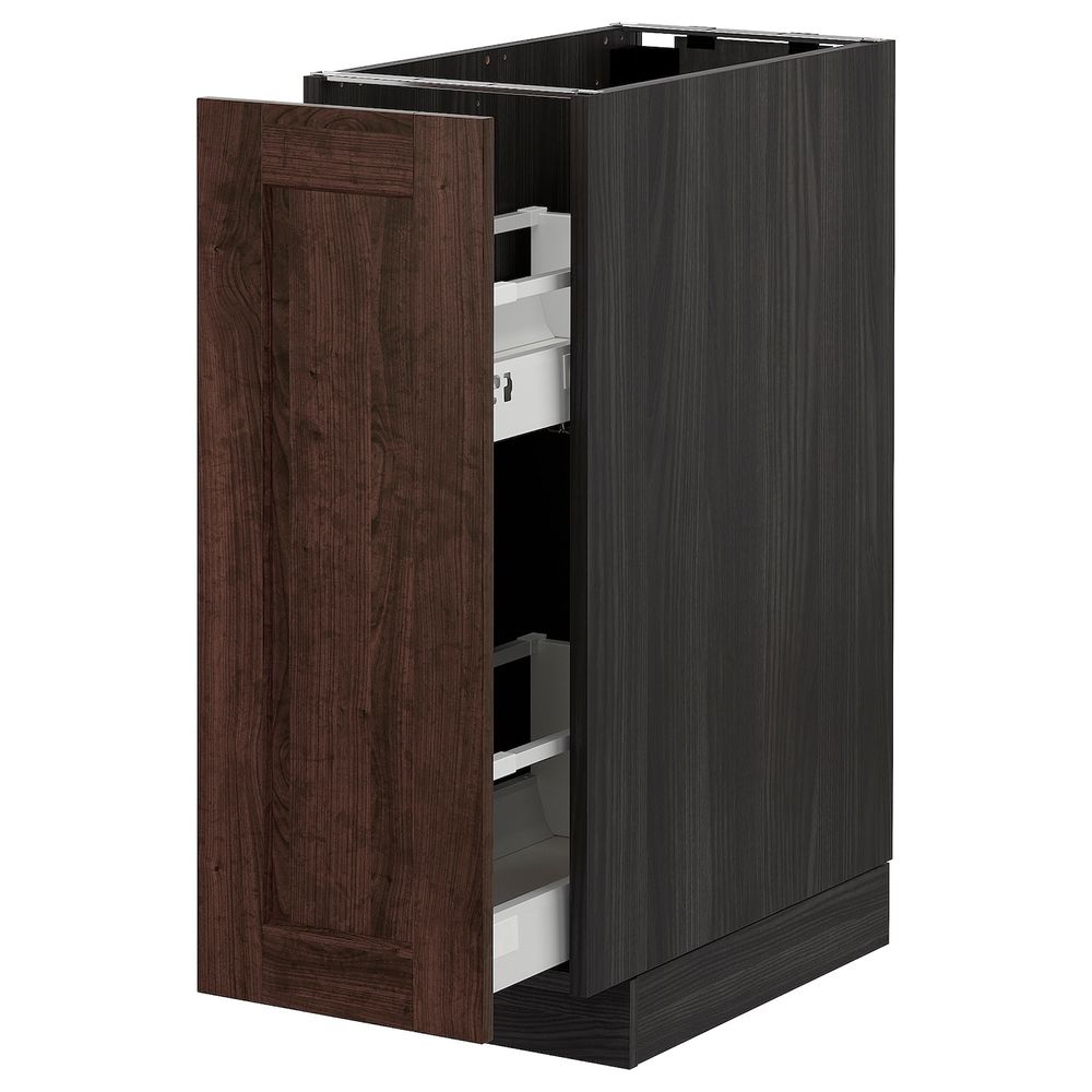 Напольный шкаф, выдвижной внутри элем, черный/Эдсерум коричневый 30x60 см IKEA МЕТОД 593.021.66 - схема-чертеж с размерами