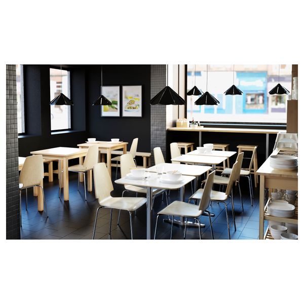 Стол с 2 столешницами БИЛЬСТА, белый, серебристый (130x70 см) - схема-чертеж с размерами