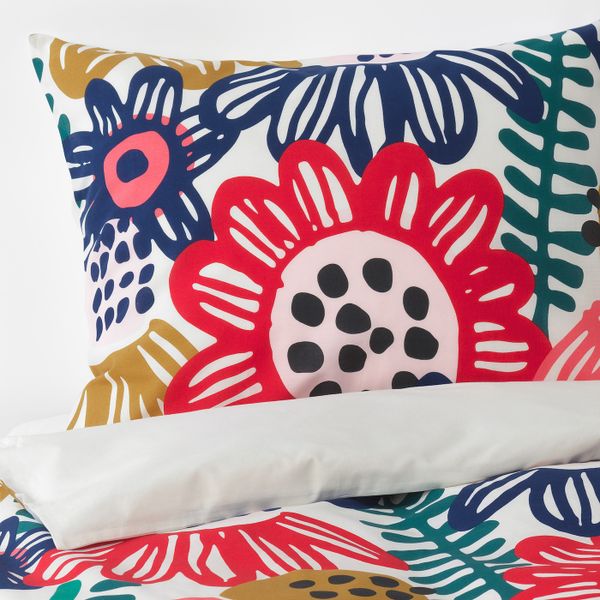 Пододеяльник и 1 наволочка, белый, разноцветный 150x200/50x70 см IKEA СОММАРАСТЕР 904.233.16 - фото 4