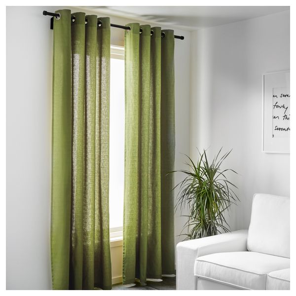 Гардины, 1 пара МАРИАМ, зеленый (145x300 см) - схема-чертеж с размерами