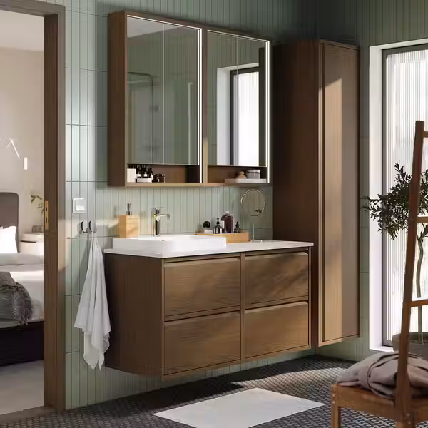 ÄNGSJÖN ЭНГШЁН / BACKSJÖN БАККШЁН Шкаф п-раковину/раковина/смеситель - фото 2