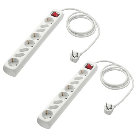 Удлинитель 8-местный с выключателем КОПЛА, с заземлением белый (1.5 м)