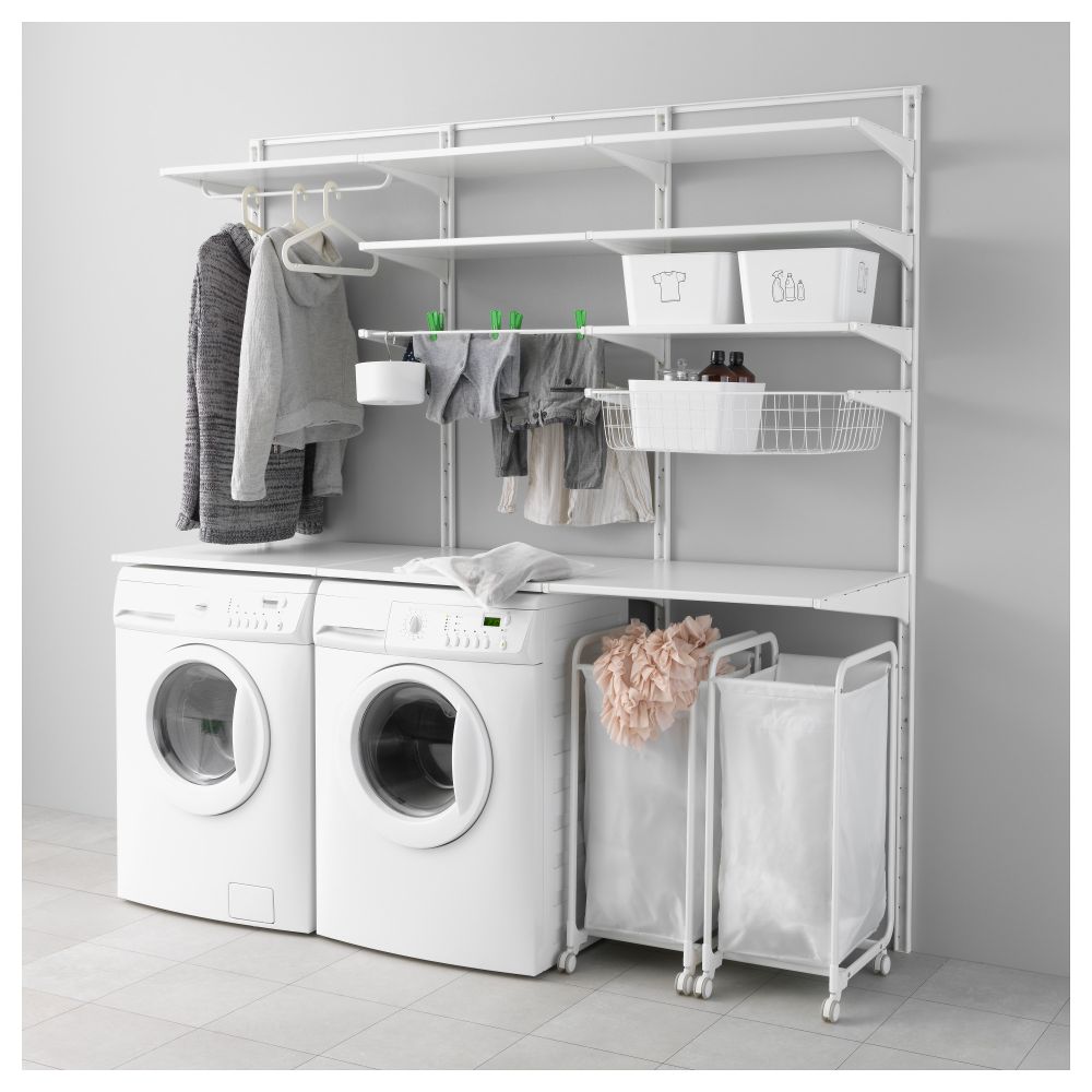 Настенная шина, полки, сушилка АЛЬГОТ, белый (190x60x196 см) - фото 1