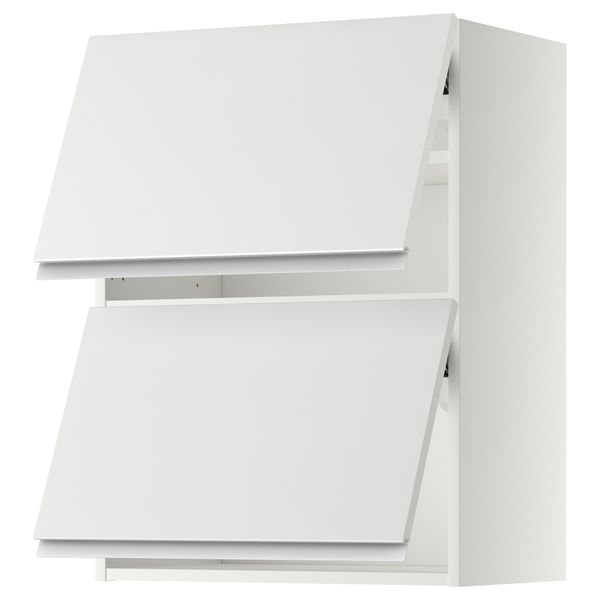 Навесной шкаф, 2 дверцы, горизонтальный МЕТОД, белый, Нодста белый - схема-чертеж с размерами