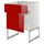 Напольный шкаф с ящиком, дверью МЕТОД / МАКСИМЕРА, белый, Рингульт красный