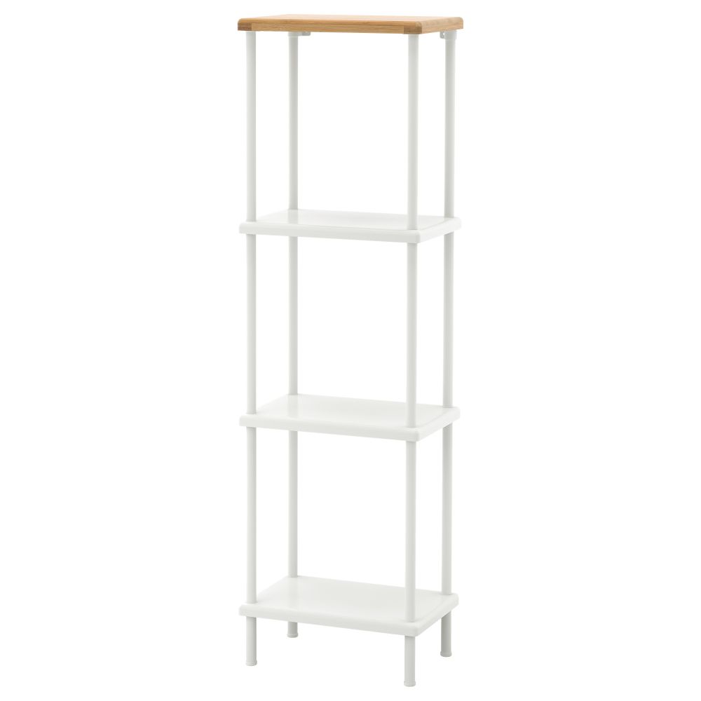 Стеллаж ДИНАМ, белый, рисунок бамбука (40x27x136 см) - фото 1