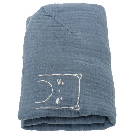 VÄDRA Чехол на пеленальную подстилку - бежевый/синий 48x74 см