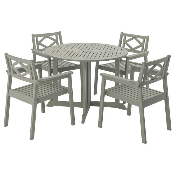 Стол + 4 кресла, для сада, серый морилка IKEA BONDSTOCKHOLM СТОКГОЛЬМMEN БОНДХОЛЬМЕН 293.304.82 - фото 1