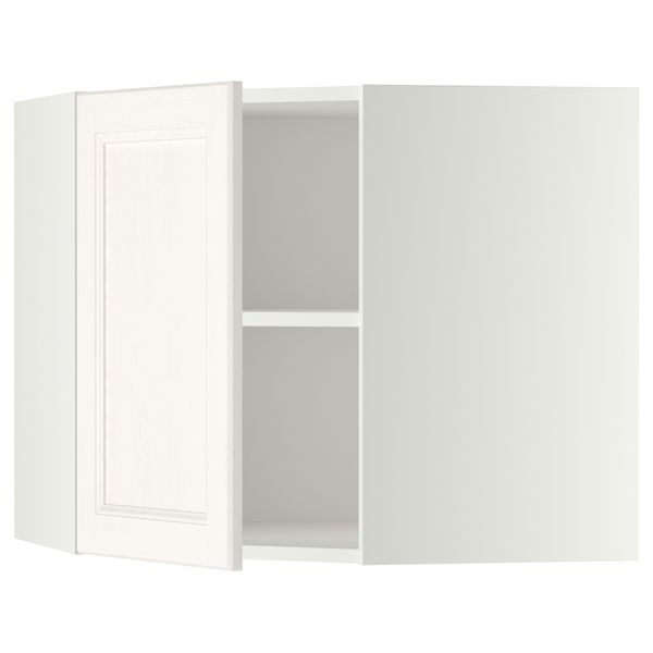 Угловой навесной шкаф с полками МЕТОД, белый, Лаксарби белый - схема-чертеж с размерами