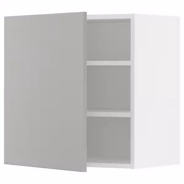 METOD Навесной шкаф с полками - белый/Havstorp светло-серый 60x60 см - фото 1