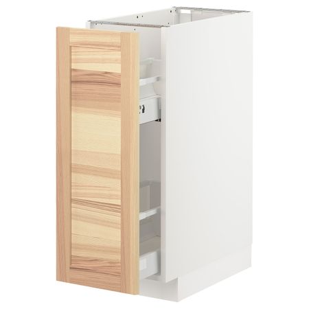 Напольный шкаф, выдвижной внутри элем, белый/Торхэмн ясень 30x60 см IKEA METOD МЕТОД 493.015.77