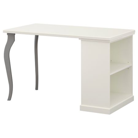 Стол и модуль для хранения КЛИМПЕН / ЛАЛЛЕ, белый, серый (120x60 см)