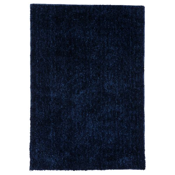 Ковер, длинный ворс, 133x195 см, с утяжками синий IKEA BRUUNSHÅB 605.041.73 - фото 2
