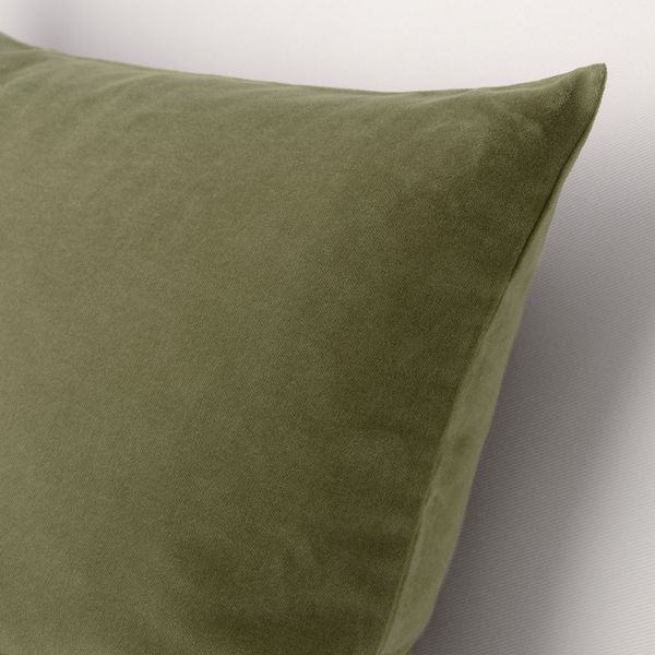 Чехол на подушку, оливково-зеленый 50x50 см IKEA SANELA САНЕЛА 604.792.01 - фото 2