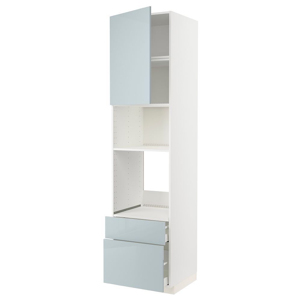 Высокий шкаф для духовки, СВЧ, дверца, 2 ящика, 60x60x240 cm IKEA METOD МЕТОД, MAXIMERA МАКСИМЕРА 594.793.15 - фото 1