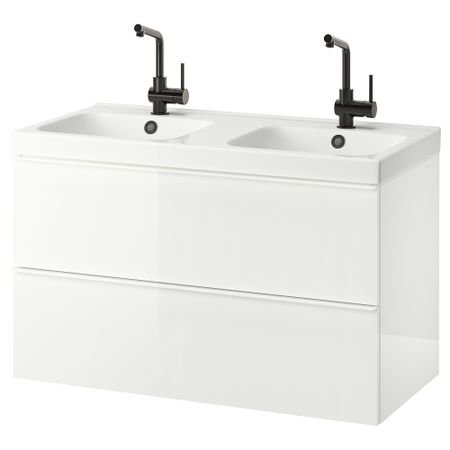 Шкаф для раковины с 2 ящиками, 103x49x64 cm IKEA ODENSVIK ОДЕНСВИК, GODMORGON ГОДМОРГОН 094.244.34