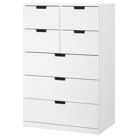 NORDLI Комод с 7 ящиками - белый 80x122 см
