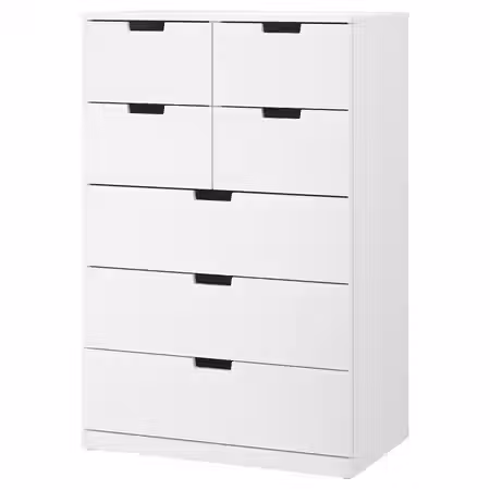 NORDLI Комод с 7 ящиками - белый 80x122 см