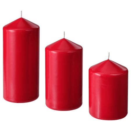Неароматическая формовая свеча, 3 шт, красный IKEA FENOMEN ФЕНОМЕН 004.664.85