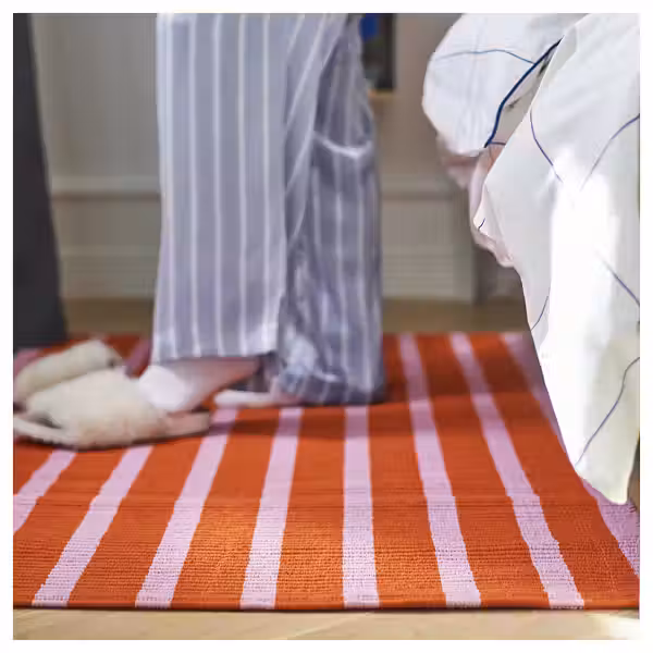 VÄGSKYLT ВЭГСКЮЛТ Ковер, безворсовый - розовый/оранжевый 80x150 см - фото 4