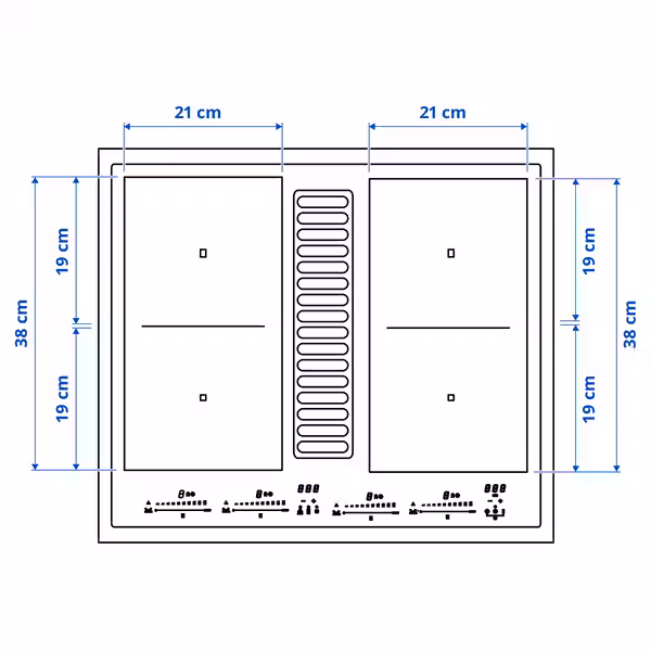 TÄCKNAN Индукционная панель/вытяжка - IKEA 500 чёрный 83 см - фото 9