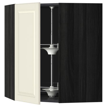 Угловой навесного шкаф с вращающейся секцией, 68x80 см, черный, Bodbyn белый с оттенком IKEA METOD МЕТОД 091.201.21