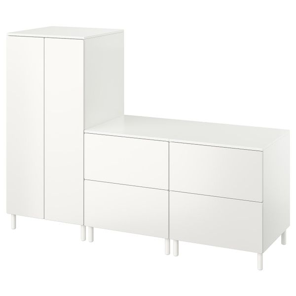 Гардероб, белый белый/с 2 комодами 180x57x133 см IKEA SMÅSTAD СМОСТАД / OPPHUS ОПХУС 794.850.04 - схема-чертеж с размерами