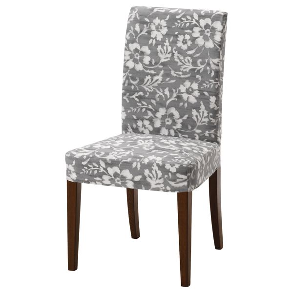 Стул ХЕНРИКСДАЛЬ, коричневый, Ховстен серый/белый - фото 1