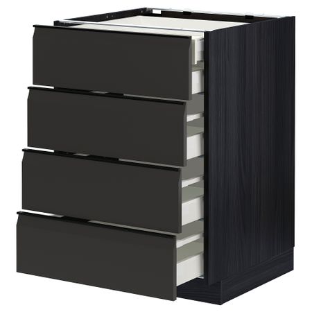 Напольный шкаф 4фасада,2нзк, 3 средних ящик IKEA METOD МЕТОД, MAXIMERA МАКСИМЕРА 094.953.70