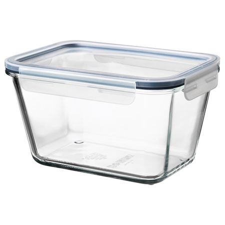 IKEA 365+ Контейнер для продуктов с крышкой - прямоугольн формы стекло/пластик 1.8 л