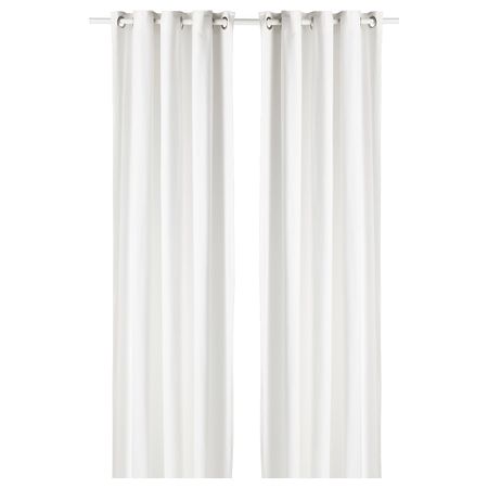 Гардины, 2 шт., белый 145x300 см IKEA MOALINA МОАЛИНА 504.910.48