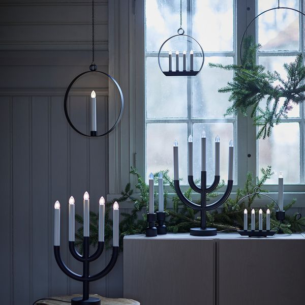 Светодиодный канделябр, круг/с батарейным питанием 22 см IKEA STRÅLA СТРОЛА 205.030.57 - схема-чертеж с размерами