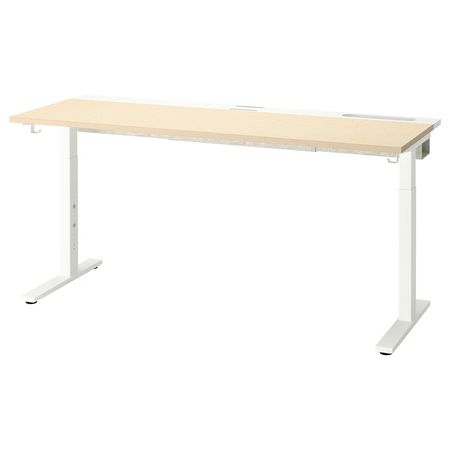 MITTZON Письменный стол - березовый шпон/белый 160x60 см