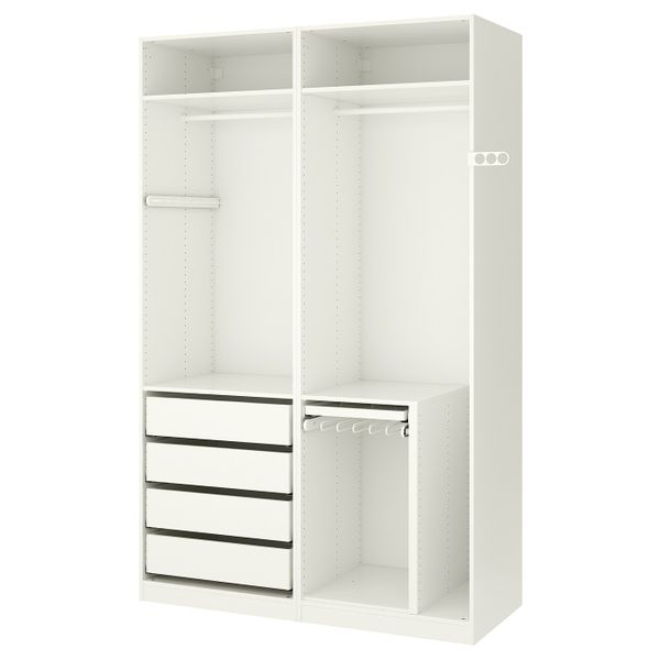 Гардероб, белый, 150x58x236 см IKEA ПАКС 392.276.44 - схема-чертеж с размерами