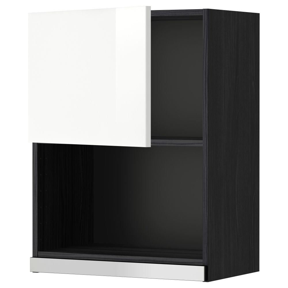 Навесной шкаф для СВЧ-печи МЕТОД, черный, Рингульт белый - схема-чертеж с размерами