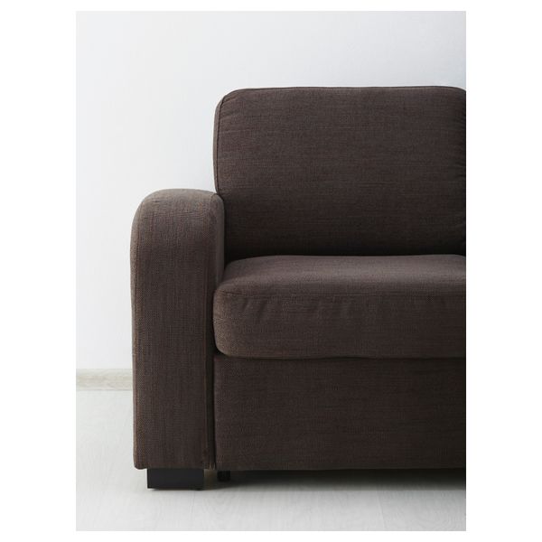 Диван-кровать 2-местный ИНГЕЛЬСТАД, Хенста темно-коричневый - схема-чертеж с размерами