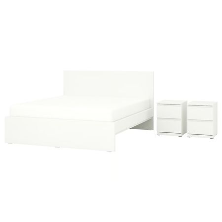 STORKLINTA Комплект мебели д/спальни, 3 предм. - белый 140x200 см