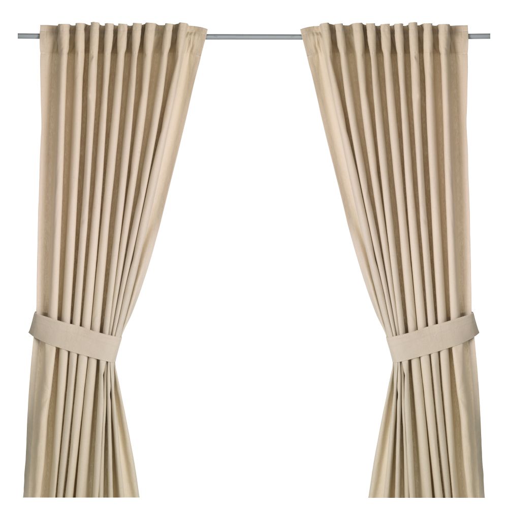 Гардины с прихватом, 1 пара ИНГЕРТ, бежевый (145x300 см) - фото 1