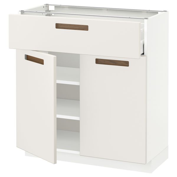 Напольный шкаф + ящик, 2 дверцы МЕТОД / МАКСИМЕРА, белый, Мэрста белый - схема-чертеж с размерами