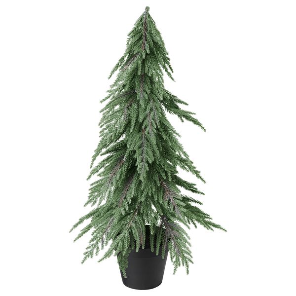 Искусственное растение в горшке ФЕЙКА, рождественская елка, блеск (12 см) - фото 1