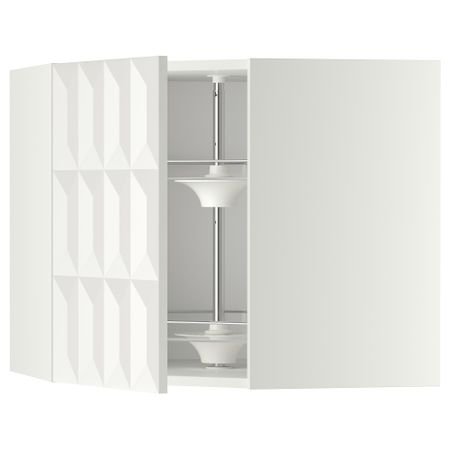 Угловой навесной шкаф с вращающейся секцией МЕТОД, белый, Гэррестад белый