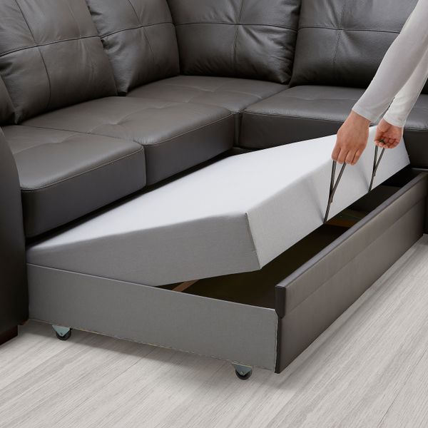 Угловой диван-кровать c модулем для хран, пр, Глосе/Бумстад темно-коричневый IKEA GESSBERG ГЕССБЕРГ 903.777.48 - фото 4