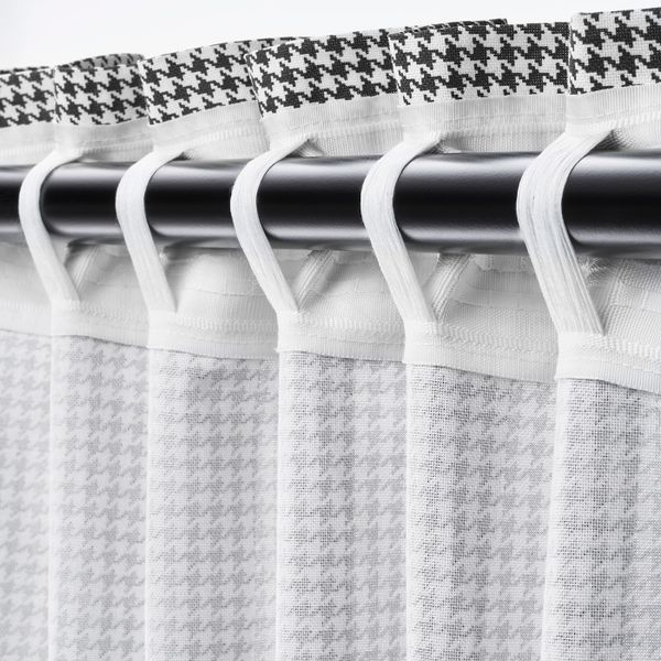 Гардины, 2 шт., белый, темно-серый 145x300 см IKEA ORDENSFLY ОРДЕНСФЛИ 404.250.11 - фото 4