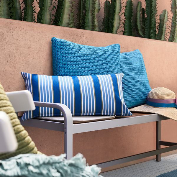 Подушка для дома/сада, синий полоска 30x58 см IKEA FUNKÖN ФУНКЁН 104.384.68 - схема-чертеж с размерами