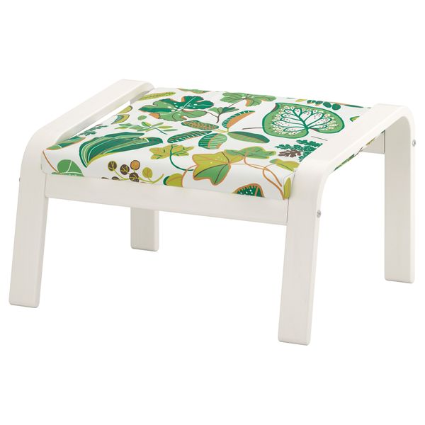 Табурет для ног ПОЭНГ, белый, Симмарп зеленый - фото 1