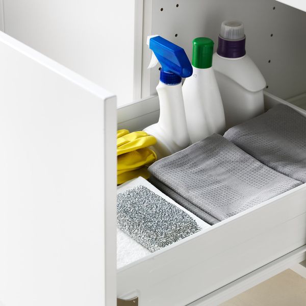 Напольный шкаф 4 фронтальных, 2 низких, 3 средних ящ, белый, Тингсрид черный 40x60 см IKEA МЕТОД / ФОРВАРА 392.672.96 - схема-чертеж с размерами