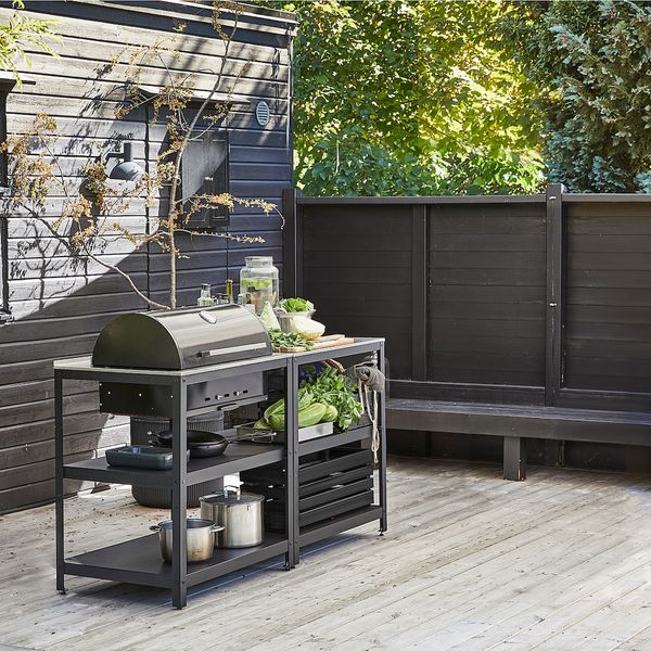 Кухня с угольным грилем, для улицы, нержавеющая сталь 172x61 см IKEA GRILLSKÄR ГРИЛЛЬСКЭР 694.003.88 - фото 2