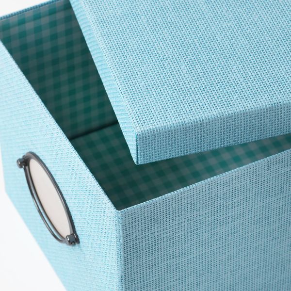 Коробка с крышкой, синий, 25x35x20 см IKEA КВАРНВИК 203.970.66 - фото 3